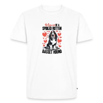 Race de chien maman d’un chien de basset pourri gâté - T-shirt Premium bio Homme - blanc - Devant - Nico (187cm)