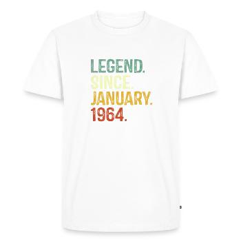 Legend since January 1964 60th Birthday Gifts - Men's Premium Organic T-Shirt - white - Front - Nico (187cm)