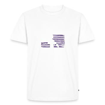 Fier fils vétéran des États-Unis drapeau violet vers le haut - T-shirt Premium bio Homme - blanc - Devant - Nico (187cm)