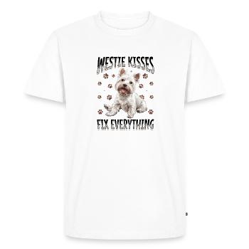 Westie West Highland White Terrier Race de chien - T-shirt Premium bio Homme - blanc - Devant - Nico (187cm)