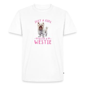 Westie West Highland White Terrier race de chien - T-shirt Premium bio Homme - blanc - Devant - Nico (187cm)