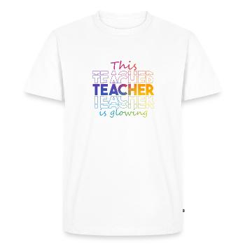 This Teacher Is Glowing Hello Summer Funny End Of - Men's Premium Organic T-Shirt - white - Front - Nico (187cm)