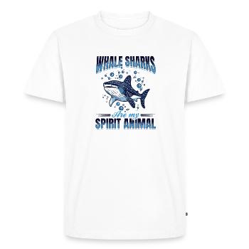 Drôle d’animal Les requins-baleines sont mon animal spirituel - T-shirt Premium bio Homme - blanc - Devant - Nico (187cm)