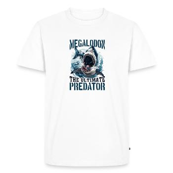 Shark Animal Megalodon The Ultimate Predator - Men's Premium Organic T-Shirt - white - Front - Nico (187cm)
