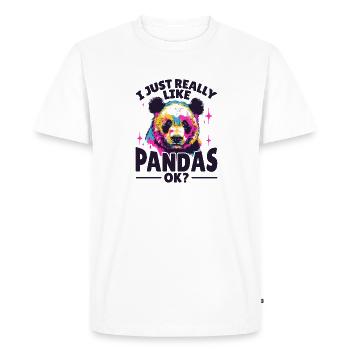 Funny Panda Animal I Just Really Like Pandas, Ok? - Men's Premium Organic T-Shirt - white - Front - Nico (187cm)