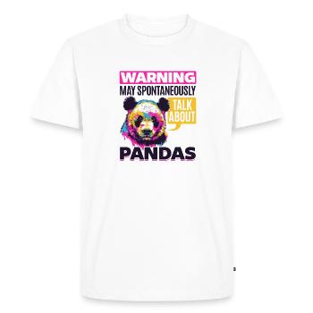 Funny Panda Animal Warning May Spontaneously - Men's Premium Organic T-Shirt - white - Front - Nico (187cm)