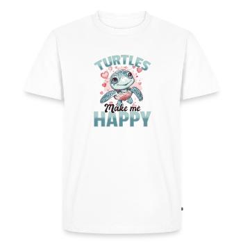 Drôle de tortue de mer Les tortues animales me rendent heureux - T-shirt Premium bio Homme - blanc - Devant - Nico (187cm)