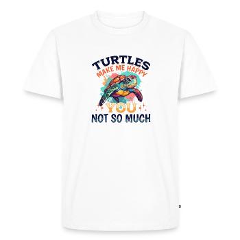 Drôle de tortue de mer Les tortues animales me rendent heureux - T-shirt Premium bio Homme - blanc - Devant - Nico (187cm)