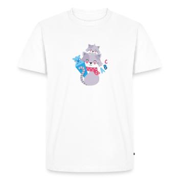 Kitten with school cone school enrollment - Men's Premium Organic T-Shirt - white - Front - Nico (187cm)