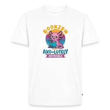 Axolotl Books Kawaii Bookish and Axo-lutely - Men's Premium Organic T-Shirt - white - Front - Nico (187cm)