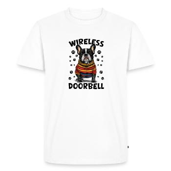 French Bulldog Frechie Dog Breed Wireless Doorbell - Men's Premium Organic T-Shirt - white - Front - Nico (187cm)