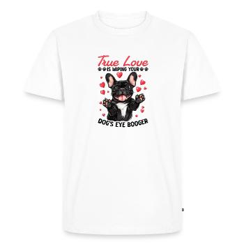 Bouledogue Français Frechie Race de chien True Love - T-shirt Premium bio Homme - blanc - Devant - Nico (187cm)