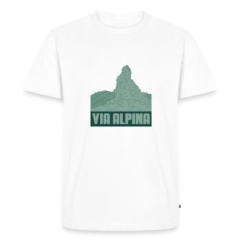 Via Alpina - T-shirt Premium bio Homme - blanc - Devant - Nico (187cm)
