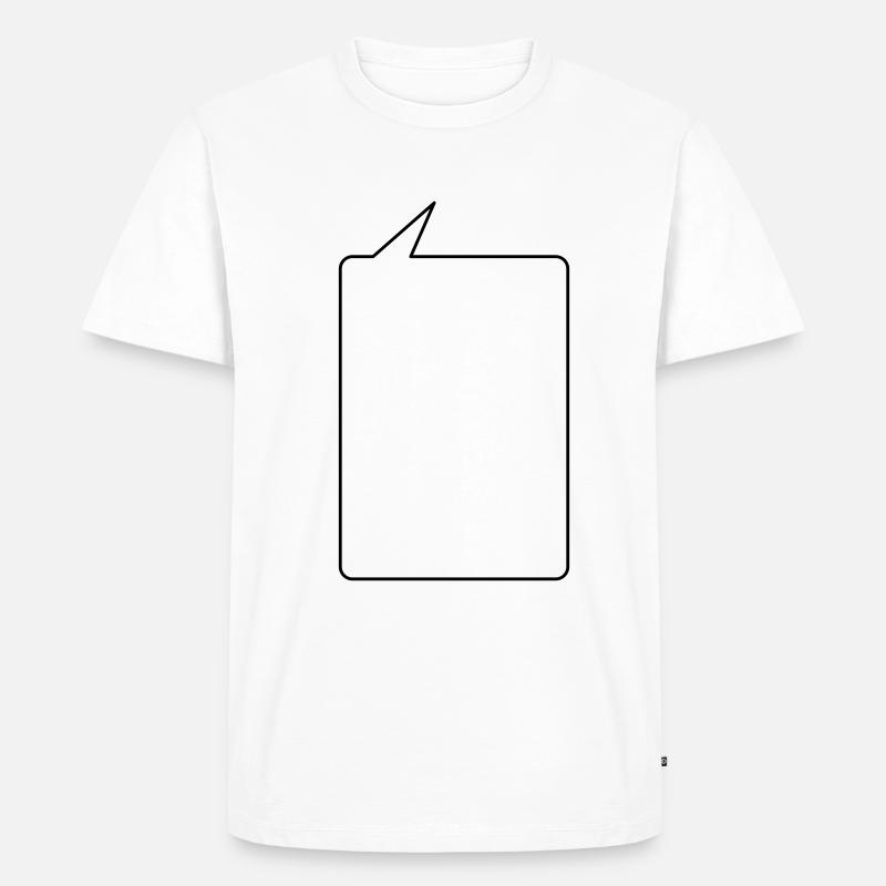 Sprechblase eckig groß 2c - Männer Premium Bio T-Shirt - Weiß