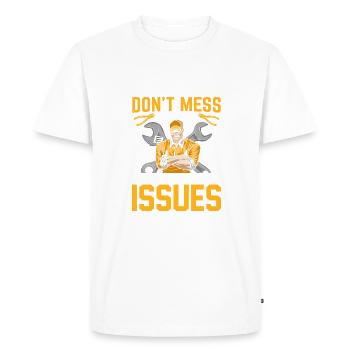 Machiniste Drôle de tolérance Problèmes Opérateur de machine - T-shirt Premium bio Homme - blanc - Devant - Nico (187cm)