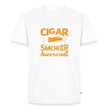 Fumeur de cigares Papa Drôle De Cigare Fumeur Père - T-shirt Premium bio Homme - blanc - Devant - Nico (187cm)