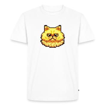Persian cat Negan in pixel design - Men's Premium Organic T-Shirt - white - Front - Nico (187cm)