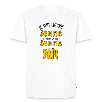 Soon a very young grandpa - Men's Premium Organic T-Shirt - white - Front - Nico (187cm)
