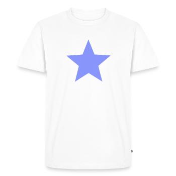 Idée cadeau pervenche bleu lavande étoilée - T-shirt Premium bio Homme - blanc - Devant - Nico (187cm)