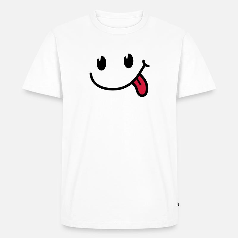 Smiley - Männer Premium Bio T-Shirt - Weiß