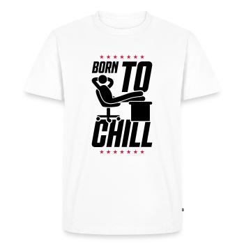 bureau de travail né pour se détendre - T-shirt Premium bio Homme - blanc - Devant - Nico (187cm)