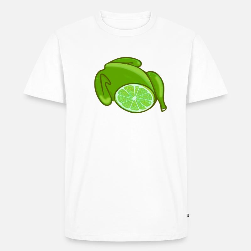 hähnchen,hühnchen,limone,zitronenhühnchen,comic - Männer Premium Bio T-Shirt - Weiß