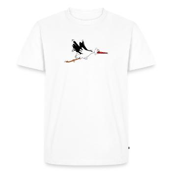 Animal Cigogne Alsace - T-shirt Premium bio Homme - blanc - Devant - Nico (187cm)
