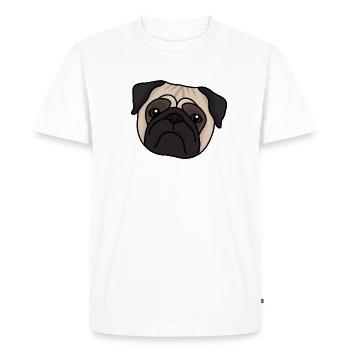 Mops - T-shirt Premium bio Homme - blanc - Devant - Nico (187cm)