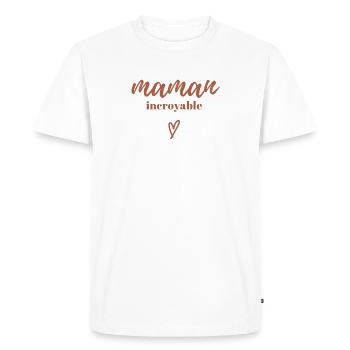 Maman Incroyable - T-shirt Premium bio Homme - blanc - Devant - Nico (187cm)