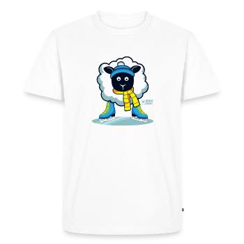 Les brebis aiment patiner ? - T-shirt Premium bio Homme - blanc - Devant - Nico (187cm)