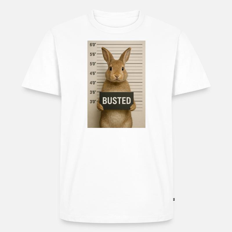 Easter Bunny Mugshot - Männer Premium Bio T-Shirt - Weiß