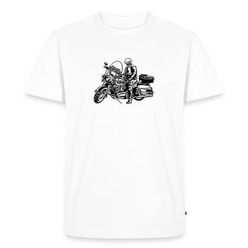 Police des motos / Motocycle police 1_schwarz blanc - T-shirt Premium bio Homme - blanc - Devant - Nico (187cm)