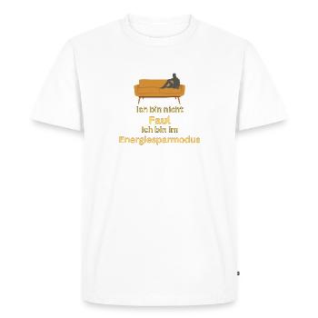 Mode d’économie d’énergie activé - Spell - ApriNoeScor - T-shirt Premium bio Homme - blanc - Devant - Nico (187cm)