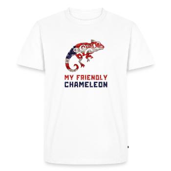 Mon caméléon sympathique avec la couleur du drapeau des États-Unis - T-shirt Premium bio Homme - blanc - Devant - Nico (187cm)