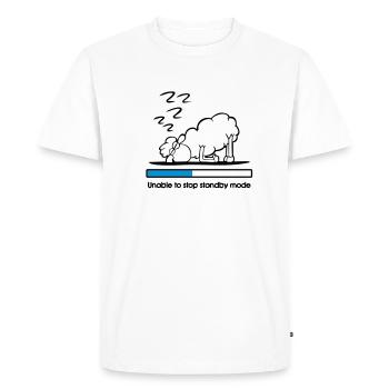 Les moutons en veille - T-shirt Premium bio Homme - blanc - Devant - Nico (187cm)