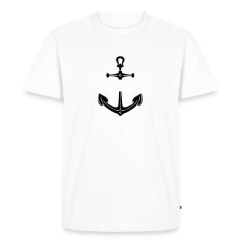 Anker mit Tau / anchor & rope frame (ot; 2c) - Men's Premium Organic T-Shirt - white - Front - Nico (187cm)