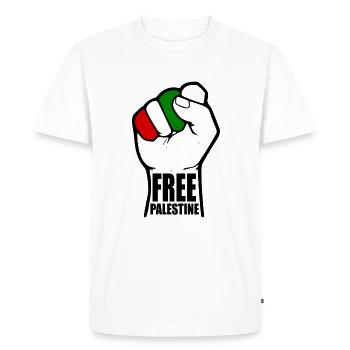 Free palestine - T-shirt Premium bio Homme - blanc - Devant - Nico (187cm)