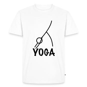 Yoga Posture - T-shirt Premium bio Homme - blanc - Devant - Nico (187cm)