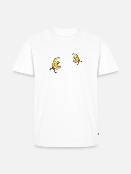 Cartoon Banane: Dynamische Action-Illustration - Männer Premium Bio T-Shirt - Weiß