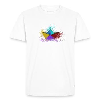 boat,paper ship,colorful,ship,graffiti - Men's Premium Organic T-Shirt - white - Front - Nico (187cm)