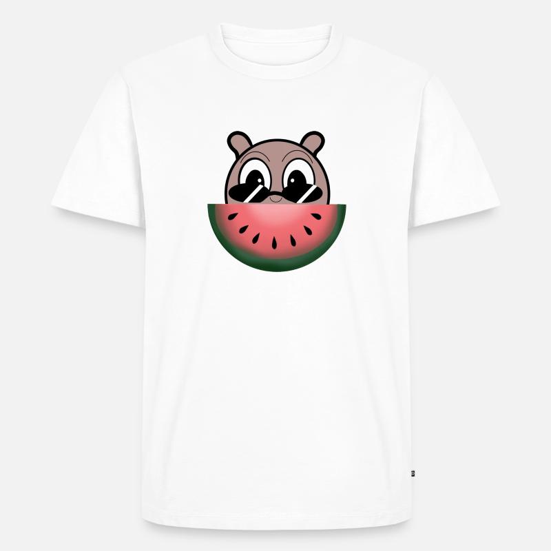 Wassermelonen-Charakter - Männer Premium Bio T-Shirt - Weiß