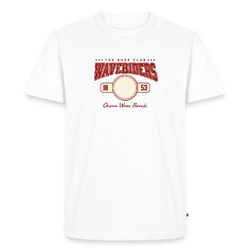 Ambiance de club de surf dans un style rétro - T-shirt Premium bio Homme - blanc - Devant - Nico (187cm)