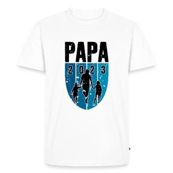 DAD SINCE 2023 FATHER'S DAY FATHER TWO CHILDREN - Men's Premium Organic T-Shirt - white - Front - Nico (187cm)