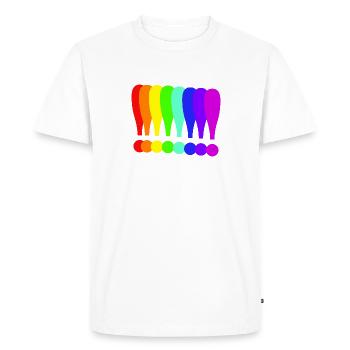 Exclamation Mark Colorful Gift Idea Rainbow Colors - Men's Premium Organic T-Shirt - white - Front - Nico (187cm)