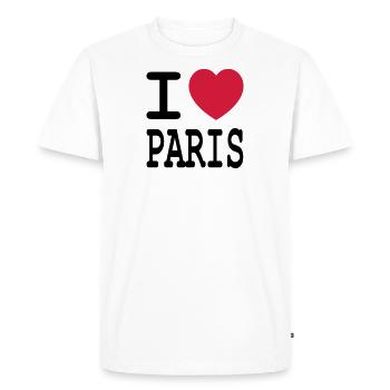 J'adore paris - T-shirt Premium bio Homme - blanc - Devant - Nico (187cm)