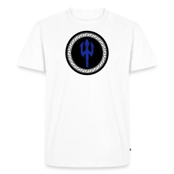 trident 002 - Men's Premium Organic T-Shirt - white - Front - Nico (187cm)