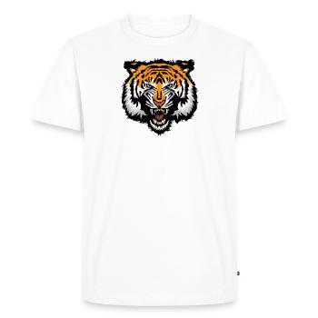 tiger hairy head wild animal 1904 m - Men's Premium Organic T-Shirt - white - Front - Nico (187cm)