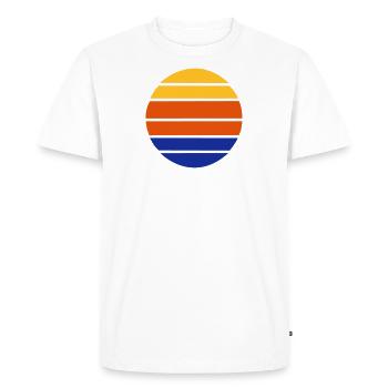 Retro sun as a vintage circular shape - Men's Premium Organic T-Shirt - white - Front - Nico (187cm)