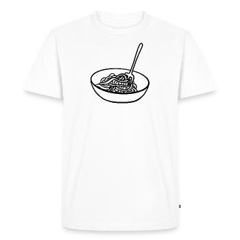 Plate of spaghetti - Men's Premium Organic T-Shirt - white - Front - Nico (187cm)