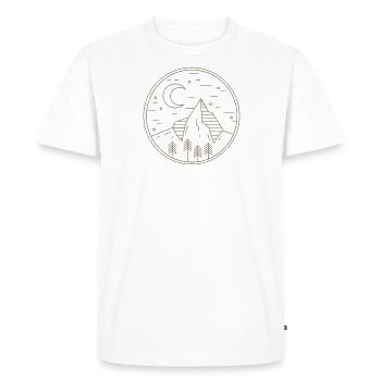 Lineart Mountain night drill - Men's Premium Organic T-Shirt - white - Front - Nico (187cm)